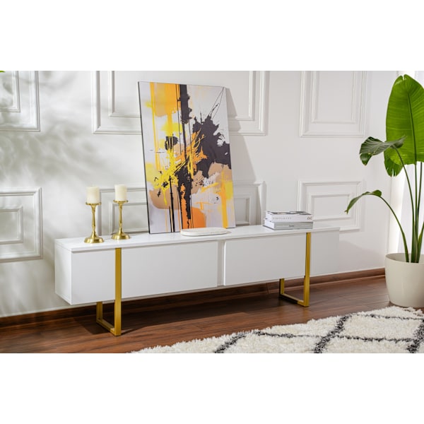 TV Stand Serenity - Hvid, Guld