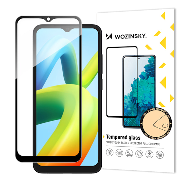 9H hærdet glas til hele skærmen Xiaomi Redmi A2 / Redmi A1 med sort ramme