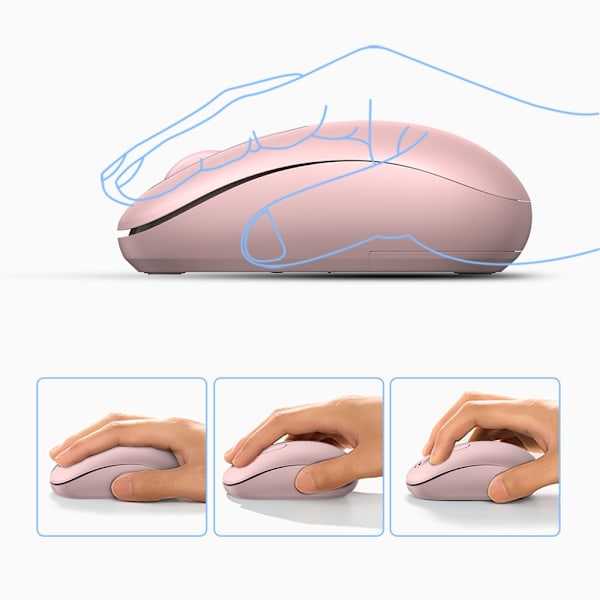 Trådløs mus til computer USB 2.4GHz, pink
