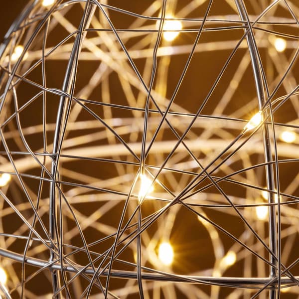 30 cm silverfärgad LED-dekorkula – inomhusljusboll