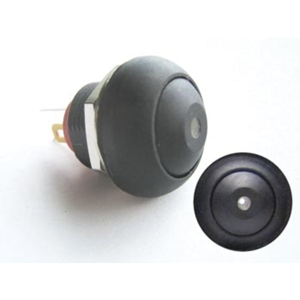 Mini-trykknap med hvid LED 1P Spst Off-(On)