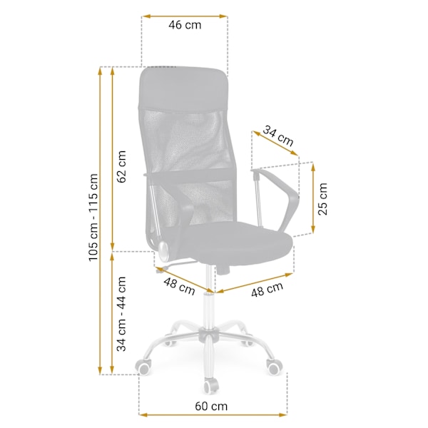 Sofatel Tamar micromesh-työtuoli, musta