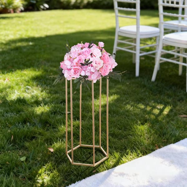 Bröllopsblommor, set med 10-pack, 23,6 tum, hexagon, guld