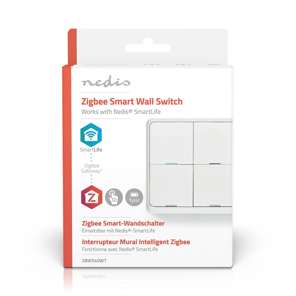 SmartLife Strömbrytare | Zigbee 3.0 | Väggfäste | Android™ / IOS | Plast | Vit