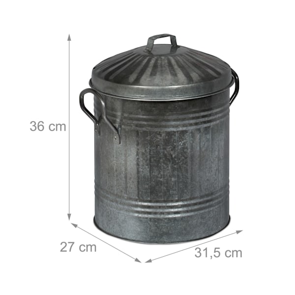 Tuhkakuppi kannella 10 l