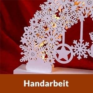LED-ljusbåge med timer – Vit snöflingedesign