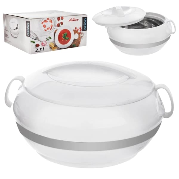 Mattermos i plast og rustfrit stål, holder på varmen i 2 timer