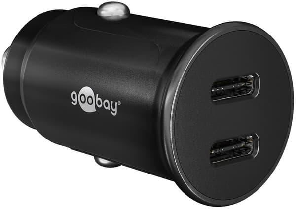 Goobay 2xUSB-C PD Snabbladdare för bil 30W