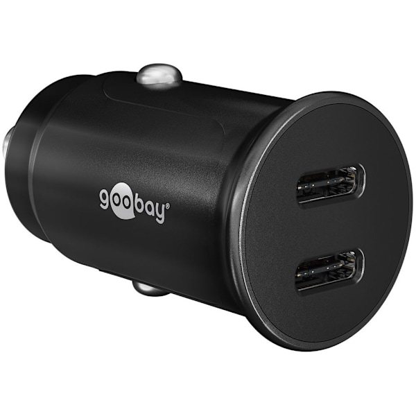 Goobay 2xUSB-C PD Snabbladdare för bil 30W Svart