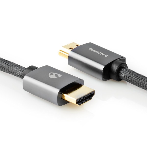 High Speed ​​HDMI ™ Kaapeli Ethernet | HDMI™ liitin | HDMI™ liitin | 4K@60Hz | ARC | 18 Gbps | 3.00 m | Pyöreä | Puuvilla | Gun Metal Harmaa | Laatikk