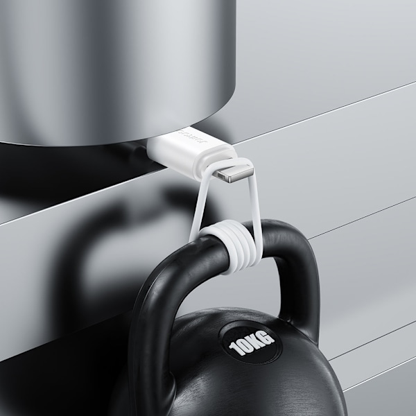 Flexibel hållbar USB - iPhone-kabel för laddning och dataöverföring 1m vit