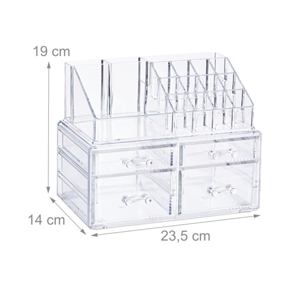 Make-up holder med 4 skuffer