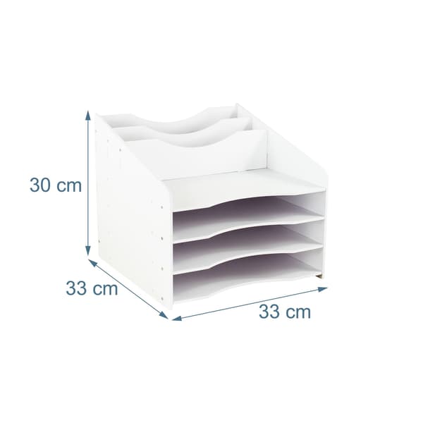 A4 dokumentsorterare med 6 fack – vit MDF