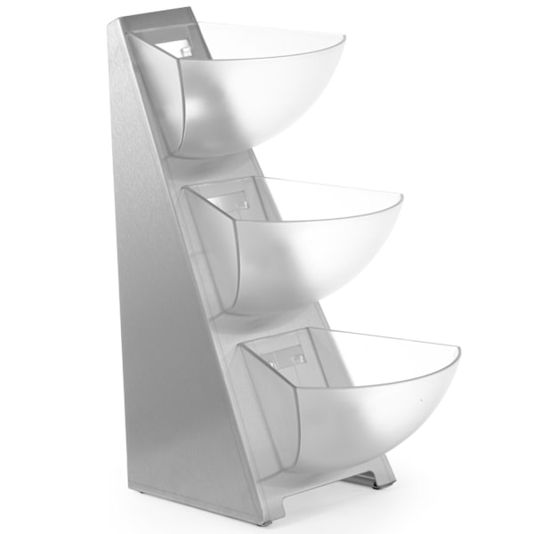 Display buffetstativ til sukker, kaffefløde, stål, 3 x 1L - Hendi 428245