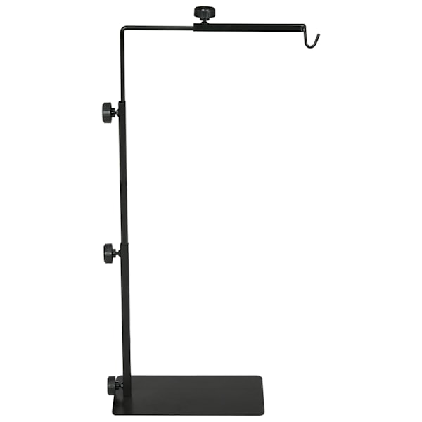 Reptil Lamp Stand Justerbar Varme Lamp Holder Base 4 Wire Slots Stål Sort