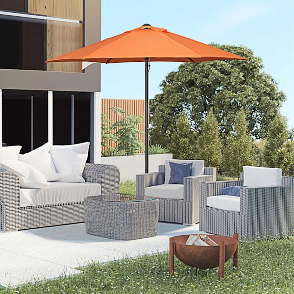 Parasol Ø196 cm, roterende parasol med foldefunktion, sekskantet altanparasol, strandparasol, vindtæt, stabil markedsparaply, krankparasol, solafskærm