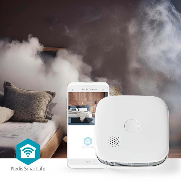 SmartLife Rökdetektor | Wi-Fi | Batteridriven | Givarens livscykel: 10 år | EN 14604 | Max. batteritid: 24 månader | 85 dB | Vit | 1 st