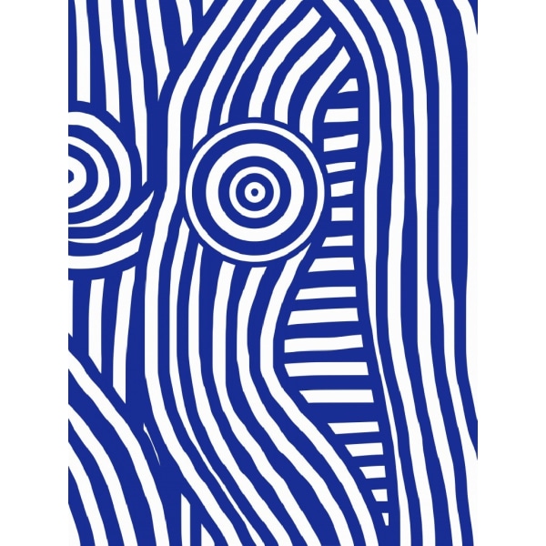 Front Blue And White Striped Nude - 30x40 cm