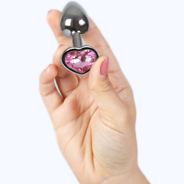 Secretplay - Metal Butt Plug Fuchsia Heart Small Størrelse 7 Cm