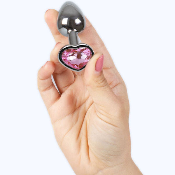 Secretplay - Metall Butt Plug Fuchsia Heart Small Storlek 7 Cm