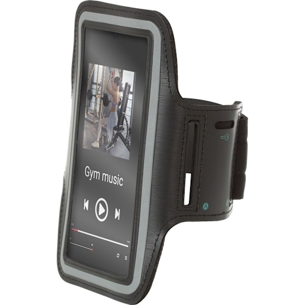 Wave armfodral för smartphones, L storlek, svart