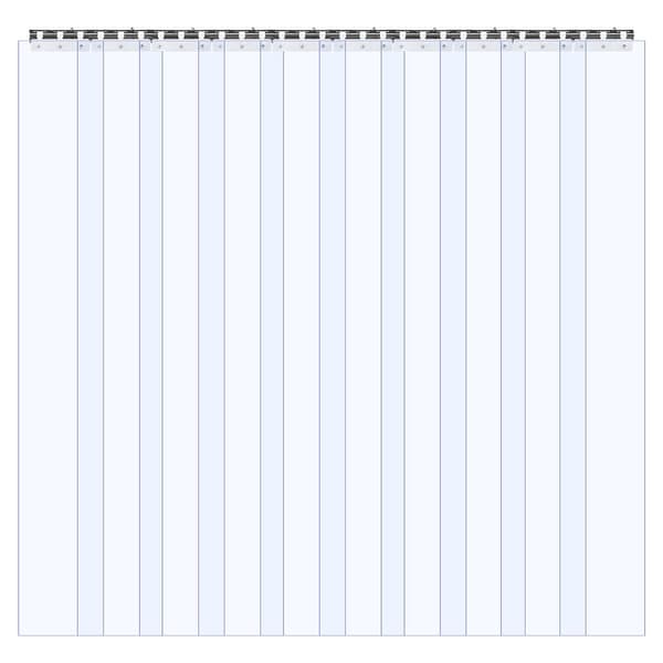 Klar PVC-remsgardin, 2,1 x 1,5 m, 2 mm, 10-pack