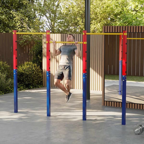 Nedgravet pull-up stang, 5 højder, galvaniseret stål