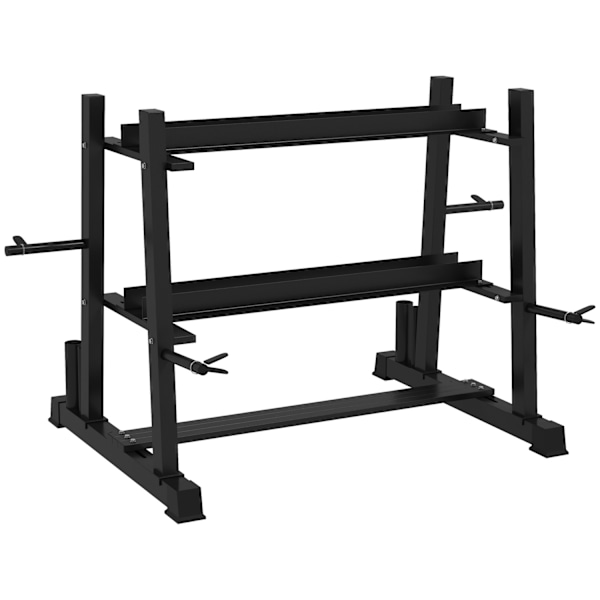 Hantelställ 3 Nivåer Upp Till 200 Kg Stålsvart 131X75X80 Cm