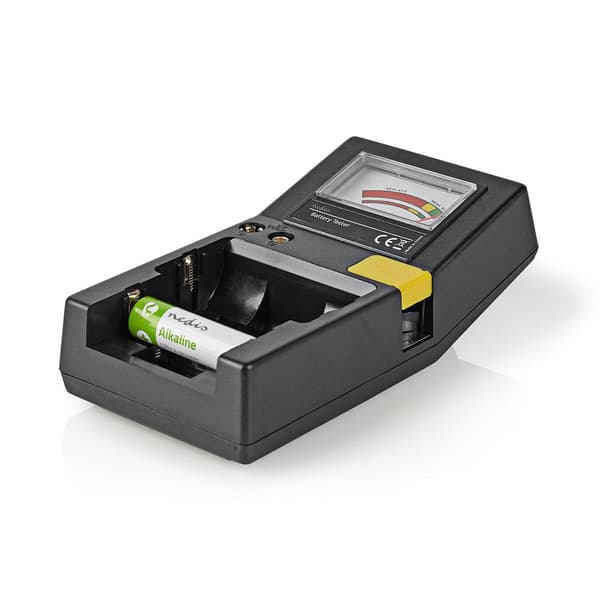 Battery Tester | 9V - AA - AAA - Button Cell - C - D | Svart