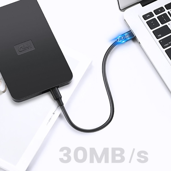 Kaapeli 5-nastainen kullattu USB - mini USB-kaapeli 0,25 m musta