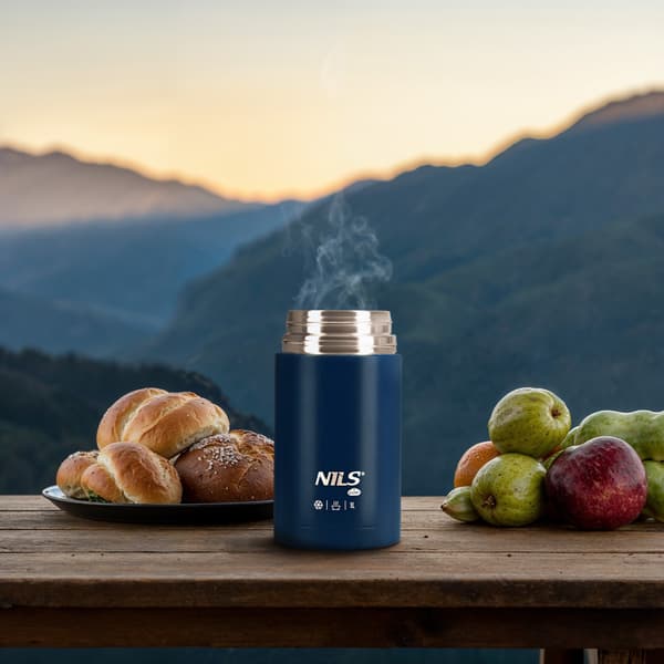 Frokost termokande 1000 ml, blå, isolerende kolbe