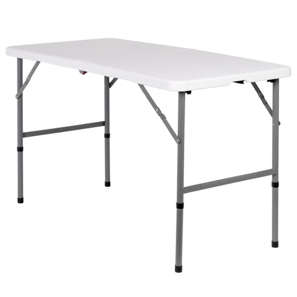 Hopfällbart cateringbord, justerbar höjd, vitt, 120x60 cm