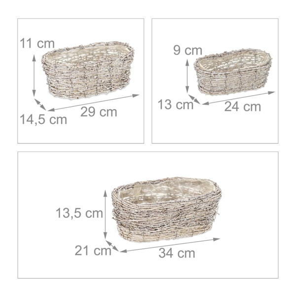 Soikea kukkaruukku - 3 kpl sarja