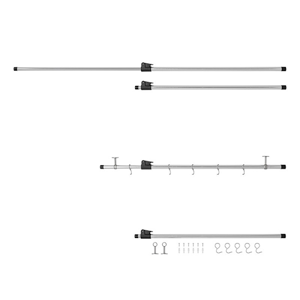 Matkailuautotallin ripustuskisko 85 - 165 cm