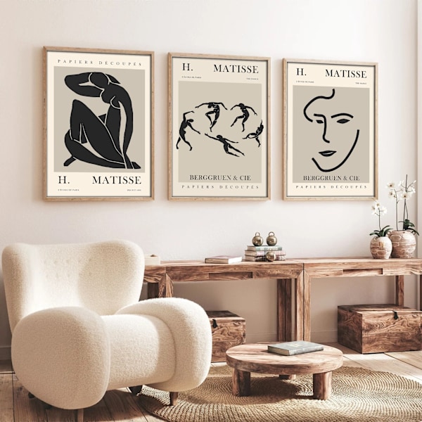 Dekorativ inramad MDF-målning (3 delar) Huhu255 - 50 x 70