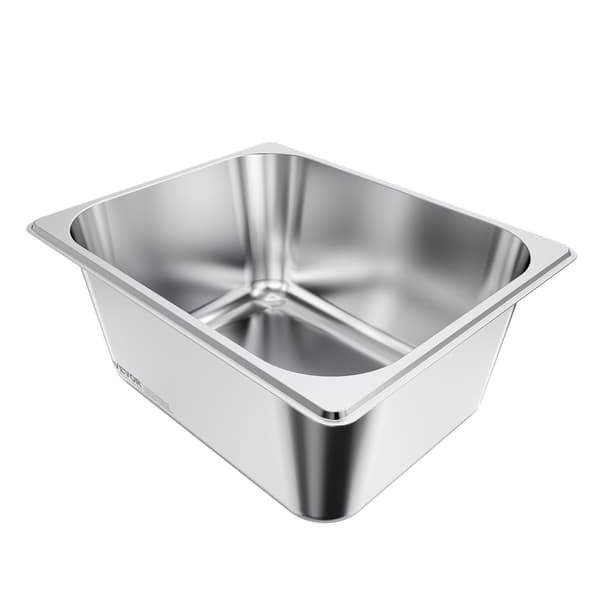 Hotelpander i rustfrit stål med låg, 1/2 størrelse, 15 cm dyb, 2-pak