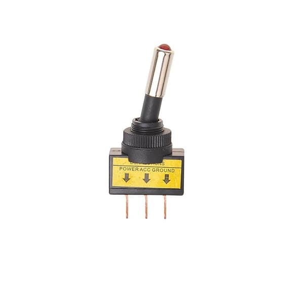 Vippströmbrytare LED röd 12V-max. 20A