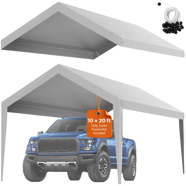 Carportöverdrag 3x6 m, vattentätt UV, grått