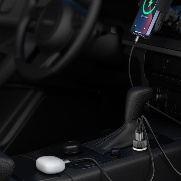 Billaddare 1xUSB-C PD 1xUSB-A 45W