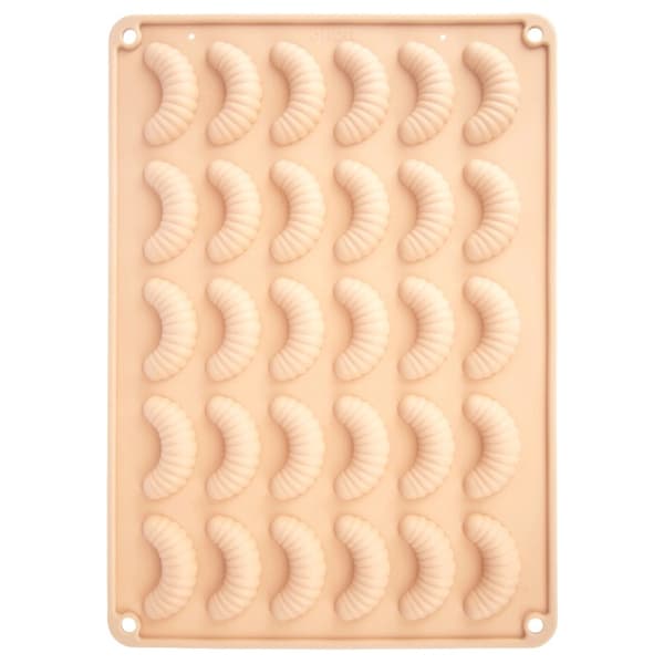 Silikonform i form av halvmåneformad kaka, beige, 34,5x24,5 cm