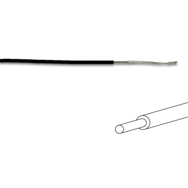 Tilslutningsledning - Ø 1,4 Mm - 0,2 Mm² - Fuld kerne - Sort