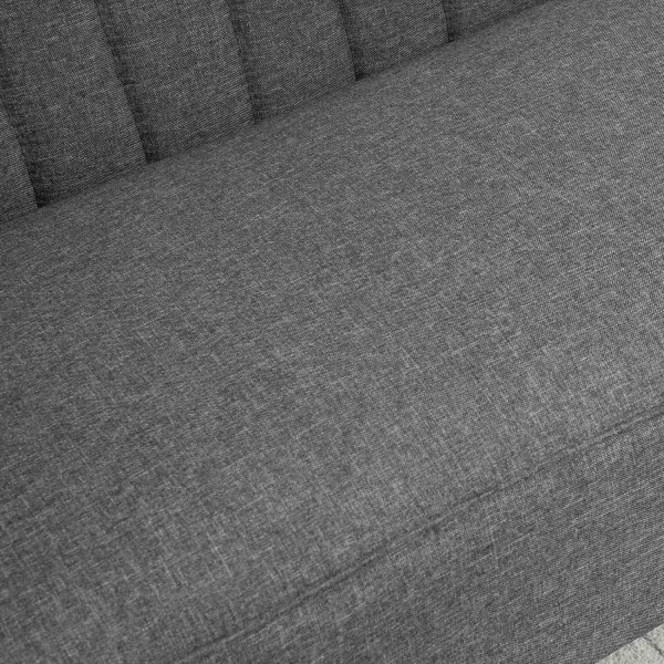 2-Istuttava Kangassohva Verhoiltu Sohva Istuin Lounge Sohva Puuvaahto Tummanharmaa 117 X 56,5 X 77 Cm
