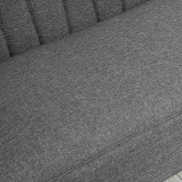 2-Sits Tygsoffa Stoppad Soffa Sittgrupp Lounge Soffa Träskum Mörkgrå 117 X 56,5 X 77 Cm