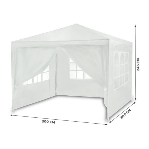 Hvid havepavillon 3x3m - Model 4936