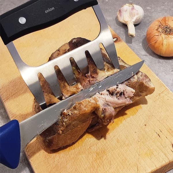 Två köttgafflar i rostfritt stål för pulled pork och mer