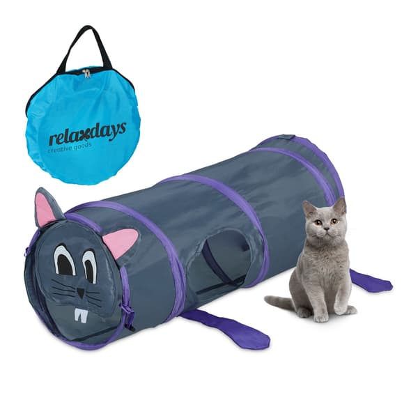 Pop-up katttunnel med musdesign