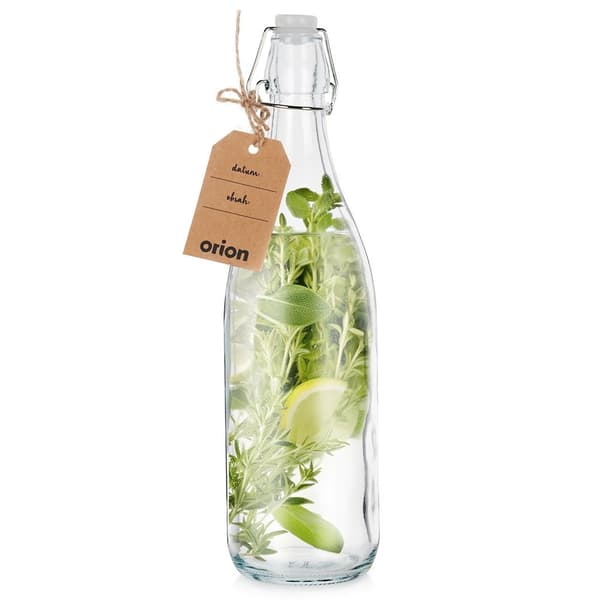 Flaske med clipsglas 1 l
