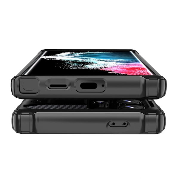 Förstärkt pansarfodral för Samsung Galaxy S24 Ultra Hybrid Armor, svart
