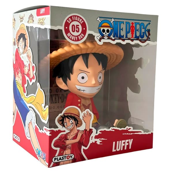 En stycke Luffy pengalådafigur, 18 cm samlarleksak