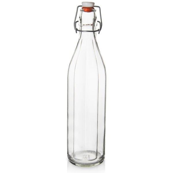 Flaske med clipsglas 1 l